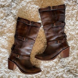 Frye Carmen 3-Strap Leather Boots